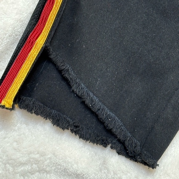 Pam & Gela Black Uniform Side Stripe Pant Adjustable Lace Up Back Waist Size 24 - Picture 9 of 15